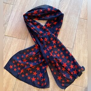 Navy blue and red stars scarf America American flag